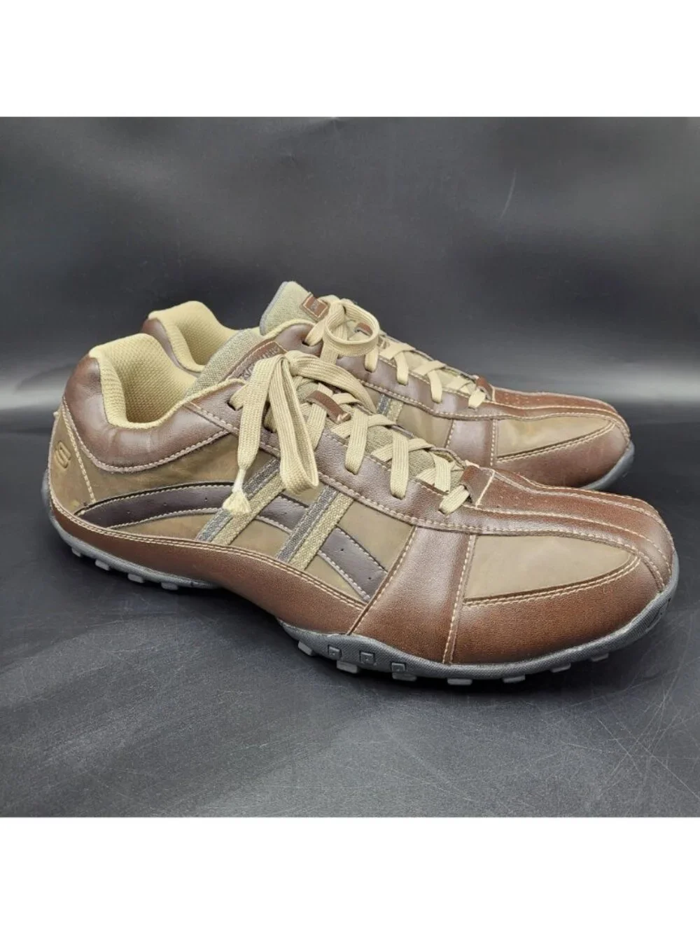 Skechers Citywalk Malton Leather Oxfords Sneakers Men's Size 14 Brown